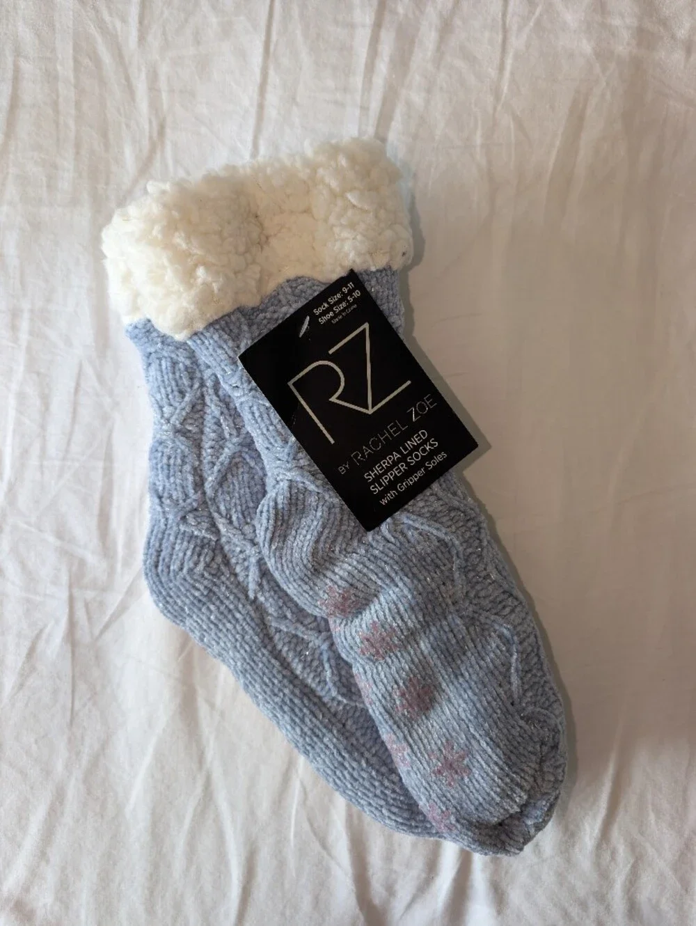 4/$16 ❇️ Rachel Zoe Periwinkle Sherpa Lined Slipper Socks